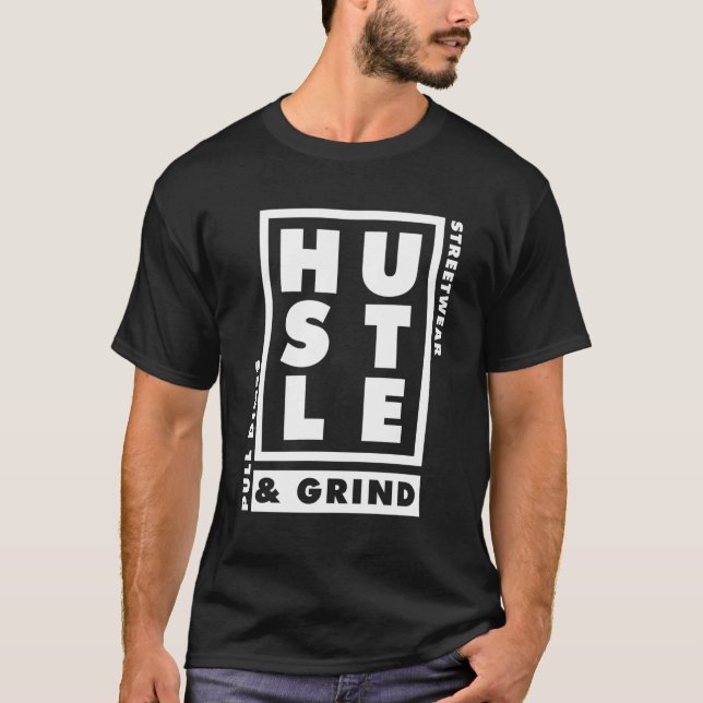Camiseta Puxe Dimes do Hustle Grind HipHop Merch Text S (Frente)