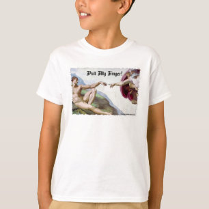 Camiseta Puxe meu dedo - Michelangelo Criando um Humor Arre