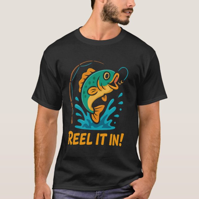 Camiseta Puxe-o Dentro do Peixe de Função de Pesca de Robal (Frente)