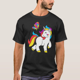 Camiseta Puzzle Autismo Unicórnio Borboleta Conscientização