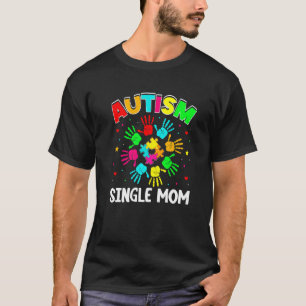 Camiseta Puzzle de Mãe Solteira Autista Suporte Família Aut