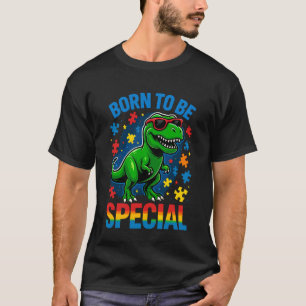 Camiseta Puzzle do T-Rex Conscientização do Autismo Dino