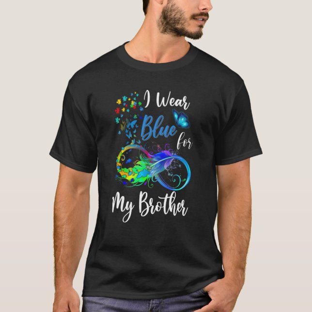 Camiseta Puzzle I Wear Blue For My Brother Autism Awareness (Frente)