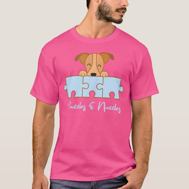 Camiseta Puzzles Nuzzles Jogo de Peças de Quebra-cabeça Jig (Frente)