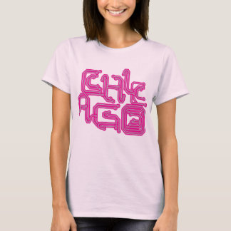 Camiseta PWB eletrônico T de Chicago - rosa feminino