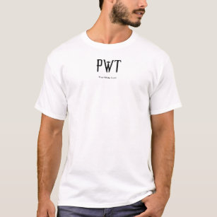 Camiseta PWT, lixo branco pobre