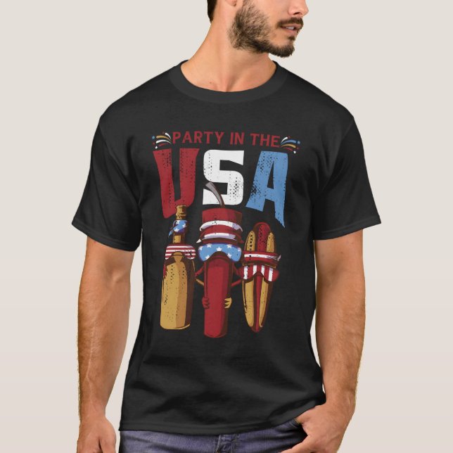 Camiseta Py In The Usa Hotdog Usa 4Th Of July (Frente)