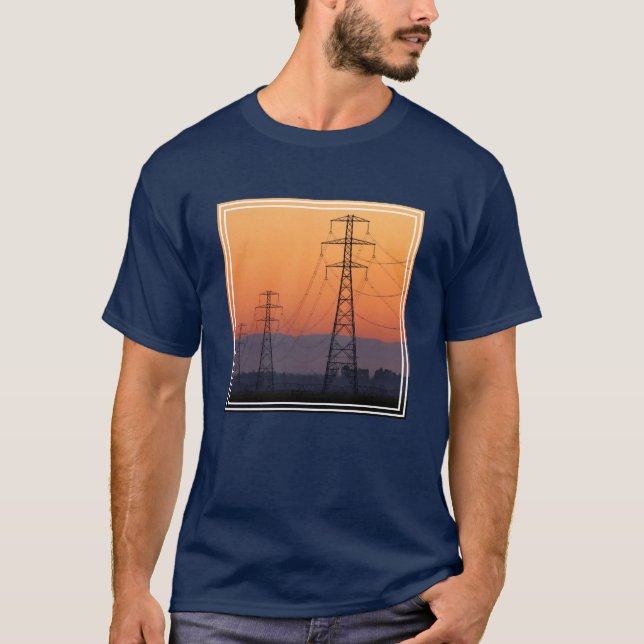 Camiseta Pylons de potência no Sunset (Frente)