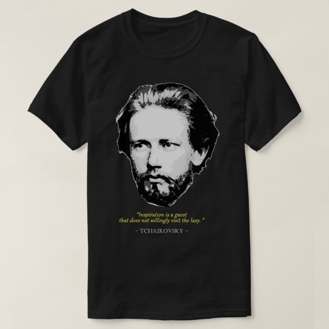 Camiseta Pyotr Ilyich Tchaikovsky Cotação (Frente do Design)