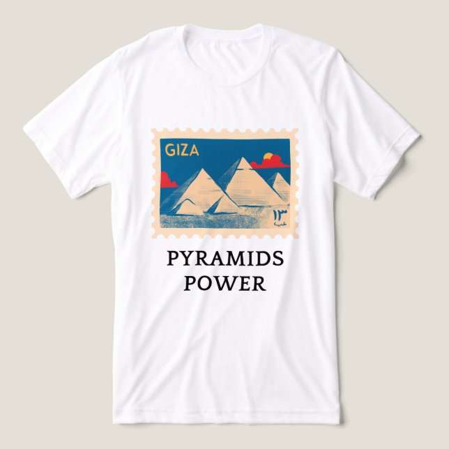 Camiseta Pyramid Power – Ícone do Design Egípcio (Design frontal)