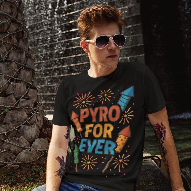Camiseta Pyro Forever Feuerwerk Illustration (Criador carregado)