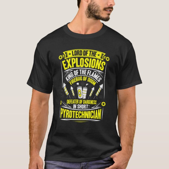 Camiseta Pyrotechnics King Of The Flames Fireworks Pyrotech (Frente)