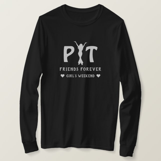 Camiseta PYT Amigas Jovens e Lindas Para Sempre (Frente do Design)