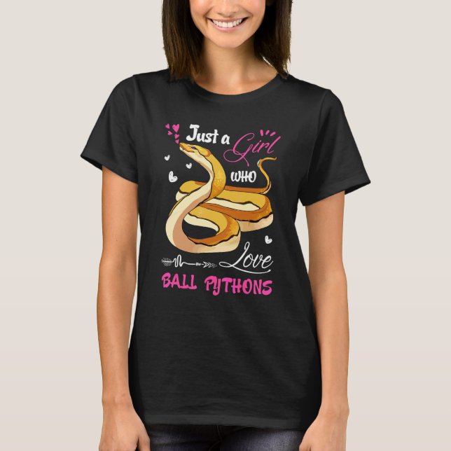 Camiseta Python Bola  Mulheres Apenas Uma Garota Que Ama Py (Frente)
