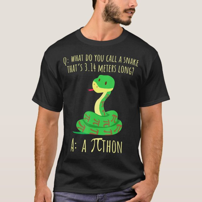 Camiseta Python Pithon Pi - Símbolo de Matemática Professor (Frente)