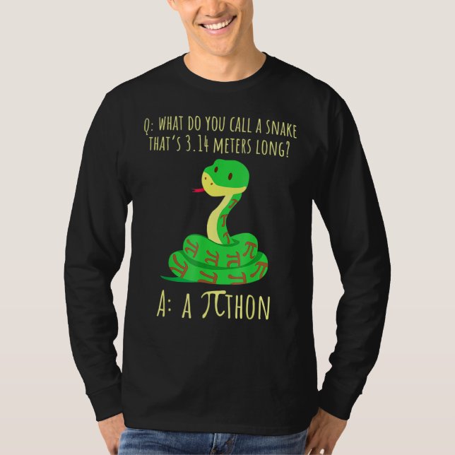Camiseta Python Pithon Pi Símbolo Engraçado Matemático Prof (Frente)