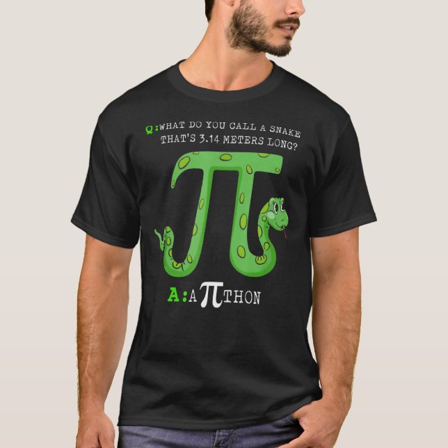 Camiseta Python Pithon Pi Símbolo Engraçado Matemático Prof (Frente)