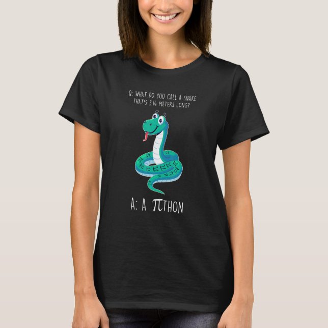 Camiseta Python Pithon Pi Símbolo Engraçado Matemático Prof (Frente)