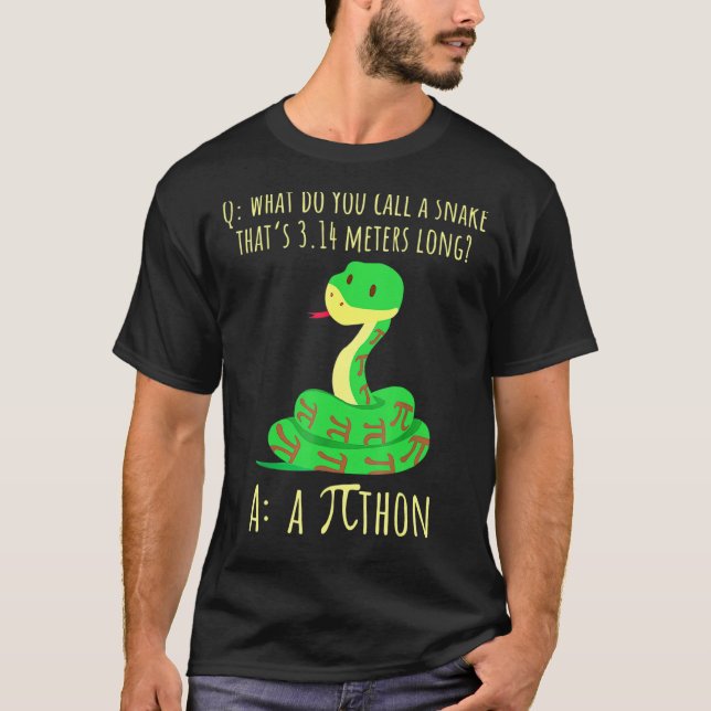 Camiseta Python Pithon Pi Símbolo Engraçado Matemático Prof (Frente)