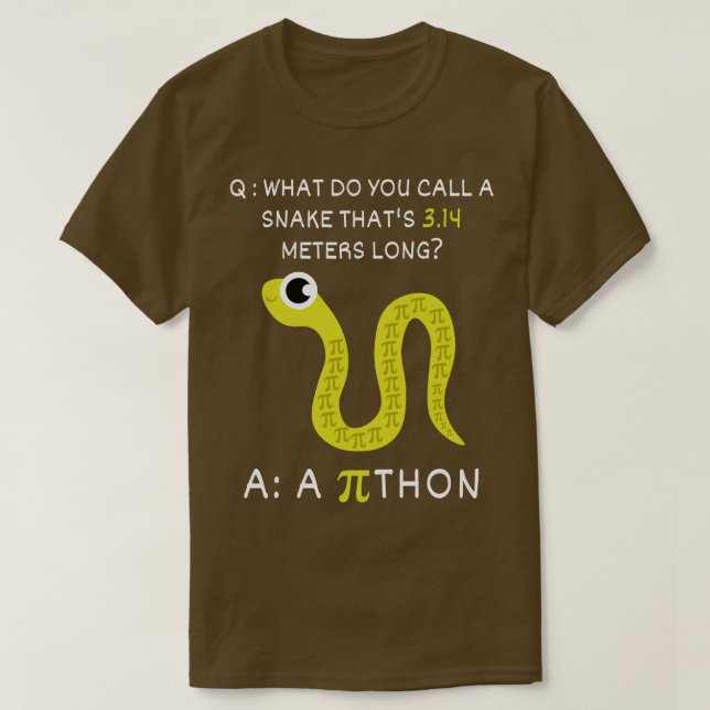 Camiseta Python Pithon PiEngraçado Professor De Matemática  (Frente do Design)