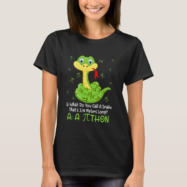 Camiseta Python Pithon Símbolo Pi Professor de Matemática E (Frente)