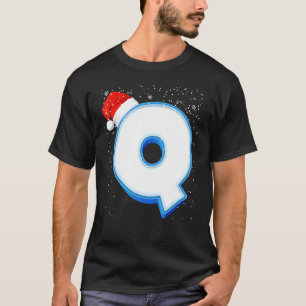 Camiseta Q Snowy Maiúscula Monograma - Letra alfabética de