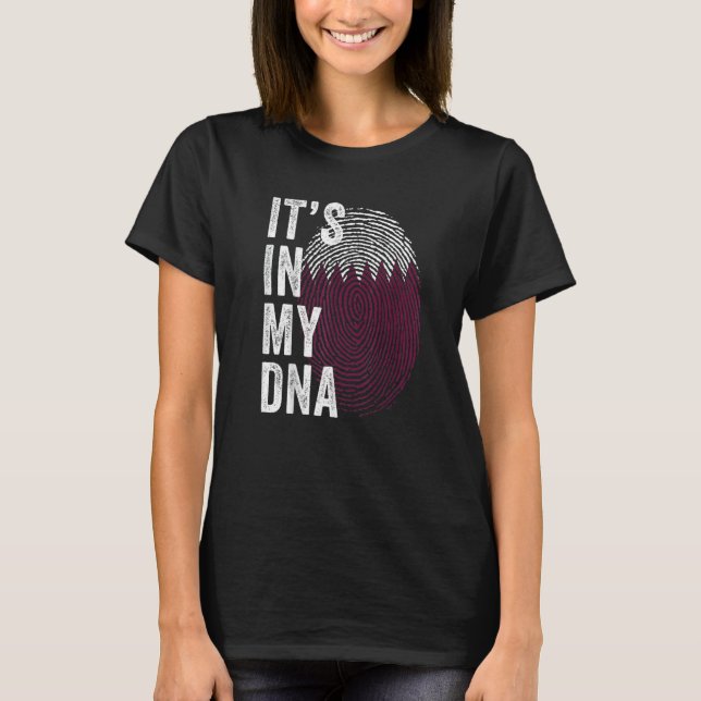 Camiseta Qatar It's In My DNA Cute Qatari Fingerprint Qatar (Frente)