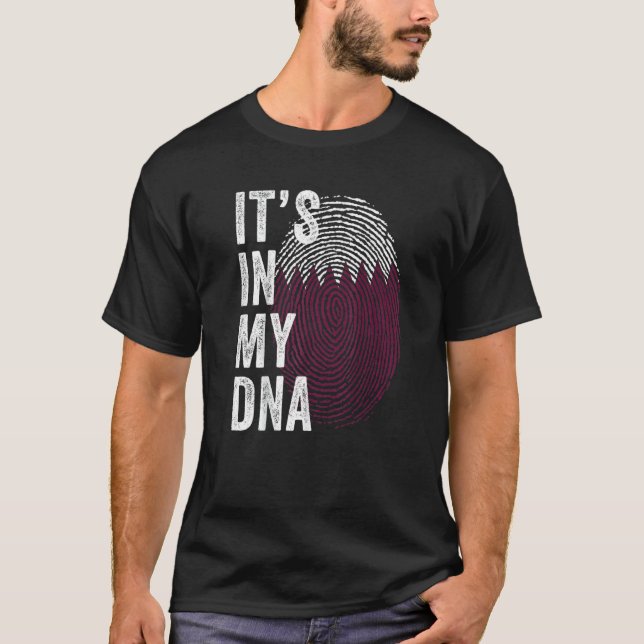 Camiseta Qatar It's In My DNA Cute Qatari Fingerprint Qatar (Frente)