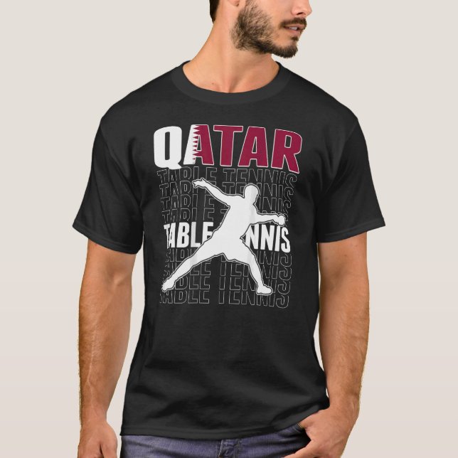 Camiseta Qatar Ping Pong Ordenado Qatari Mesa (Frente)