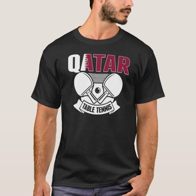 Camiseta Qatar Ping Pong Ordenado Qatari Mesa (Frente)