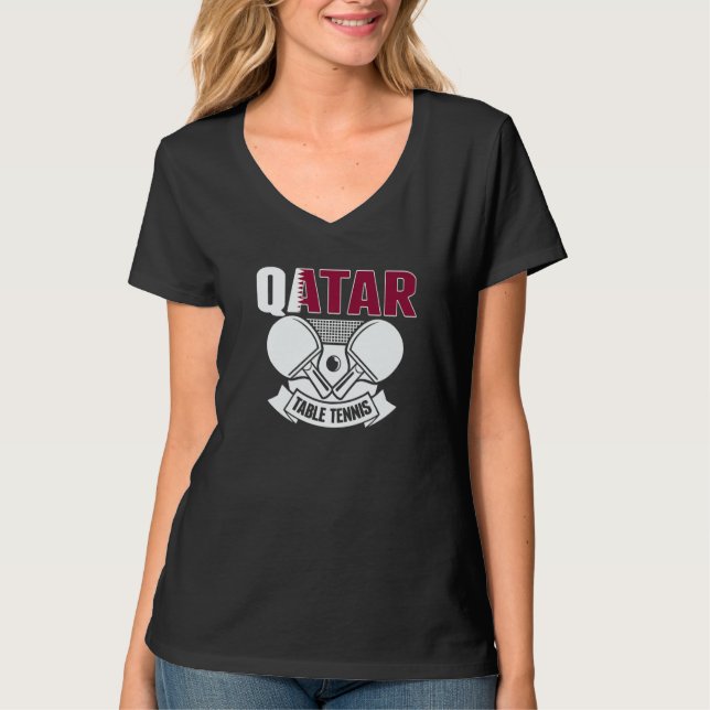 Camiseta Qatar Ping Pong  Proud Qatari Table Tennis Support (Frente)