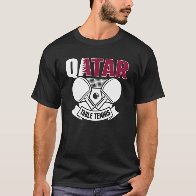 Camiseta Qatar Ping Pong  Proud Qatari Table Tennis Support (Frente)