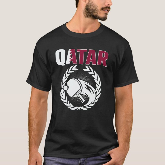 Camiseta Qatar Table Tennis  Qatari Ping Pong Supporter Spo (Frente)