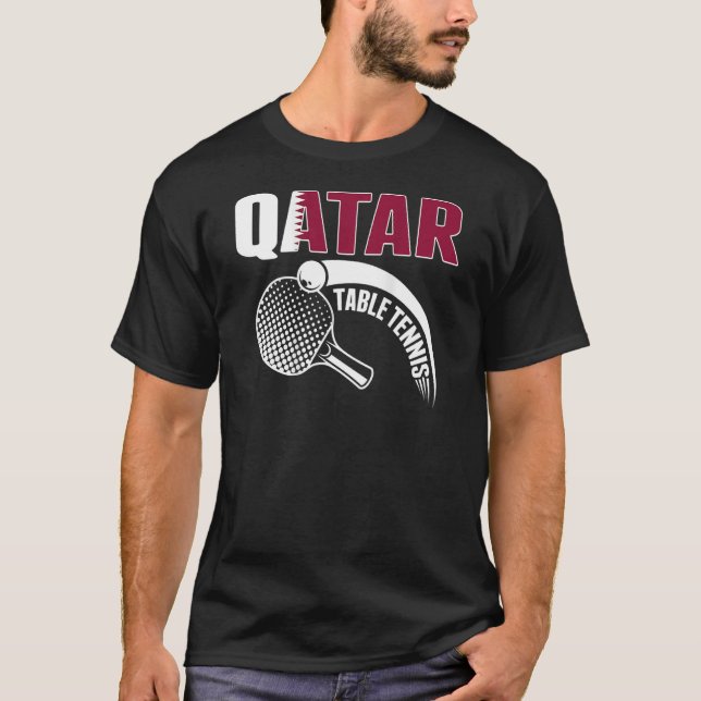 Camiseta Qatar Table Tennis  Qatari Ping Pong Supporter Spo (Frente)