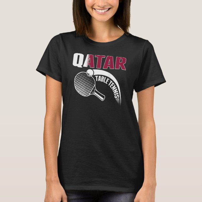 Camiseta Qatar Table Tennis  Qatari Ping Pong Supporter Spo (Frente)