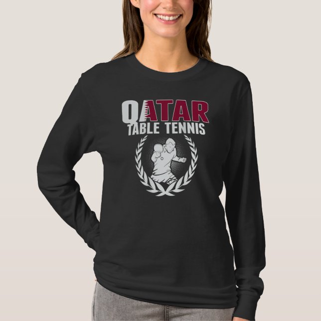 Camiseta Qatar Table Tennis   Qatari Ping Pong Team Support (Frente)