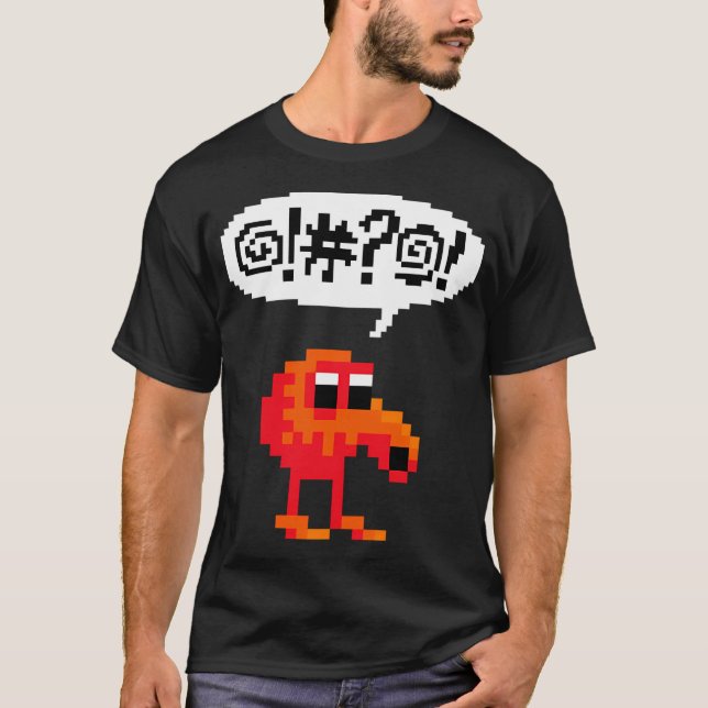 Camiseta Qbert Cursing Após Falha. (Frente)