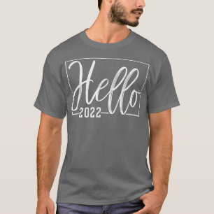 Camiseta QbYP Hello 2022 Feliz ano novo de Firework Party C