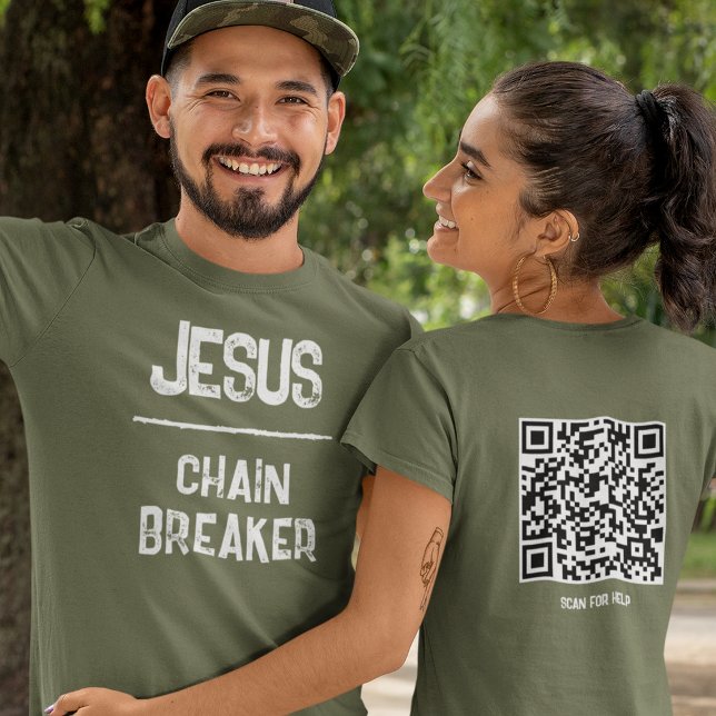 Camiseta QR Code Jesus - Rompedor de Cadeias Nova Vida Cris (Criador carregado)