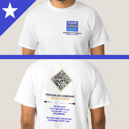 Camiseta (QR Code Scan & Text) Logotipo Personalizado da Em