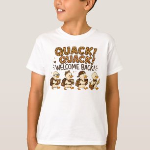 Camiseta Quack Quack Bem-vindo de Volta ao Leopard Print Pa