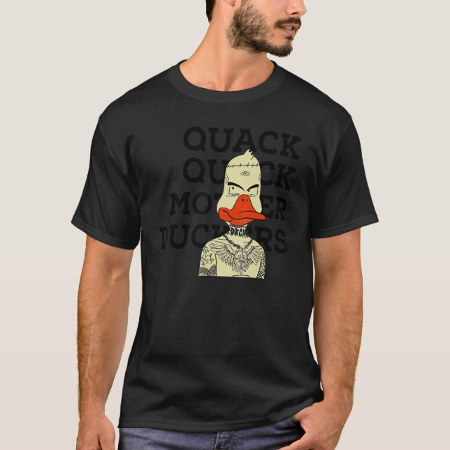 Camiseta Quack Quack Mãe Duckers Tattoo Rock And Roll (Frente)