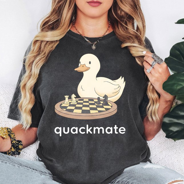 Camiseta Quackmate Xadrez de Pato Piada Divertida (Criador carregado)