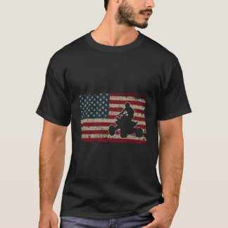 Camiseta Quad Biker America Flag Gift I Atv Four Wheeler Qu