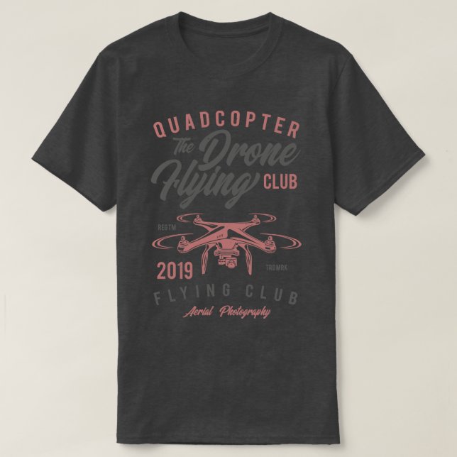 Camiseta Quadcopter Drone Flying Club (Frente do Design)
