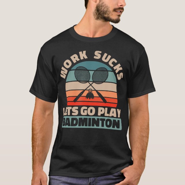 Camiseta Quadra de Peteca Retro - Raquete de Equipe Badmint (Frente)