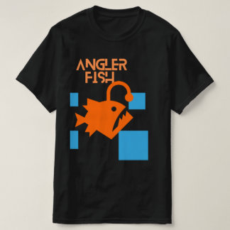 Camiseta Quadrada Laranja Azul Turquesa com Peixe-