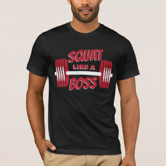 Camiseta Quadrado como um Chefe Red Barbells Treinamento de