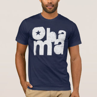 Camiseta Quadrado corajoso de Obama (marinho)