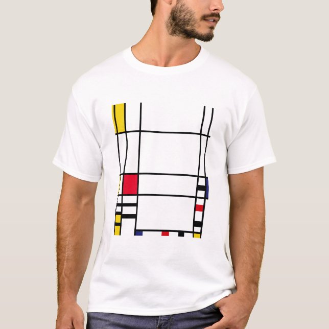 Camiseta Quadrado de Mondrian "Trafalgar " da arte (Frente)